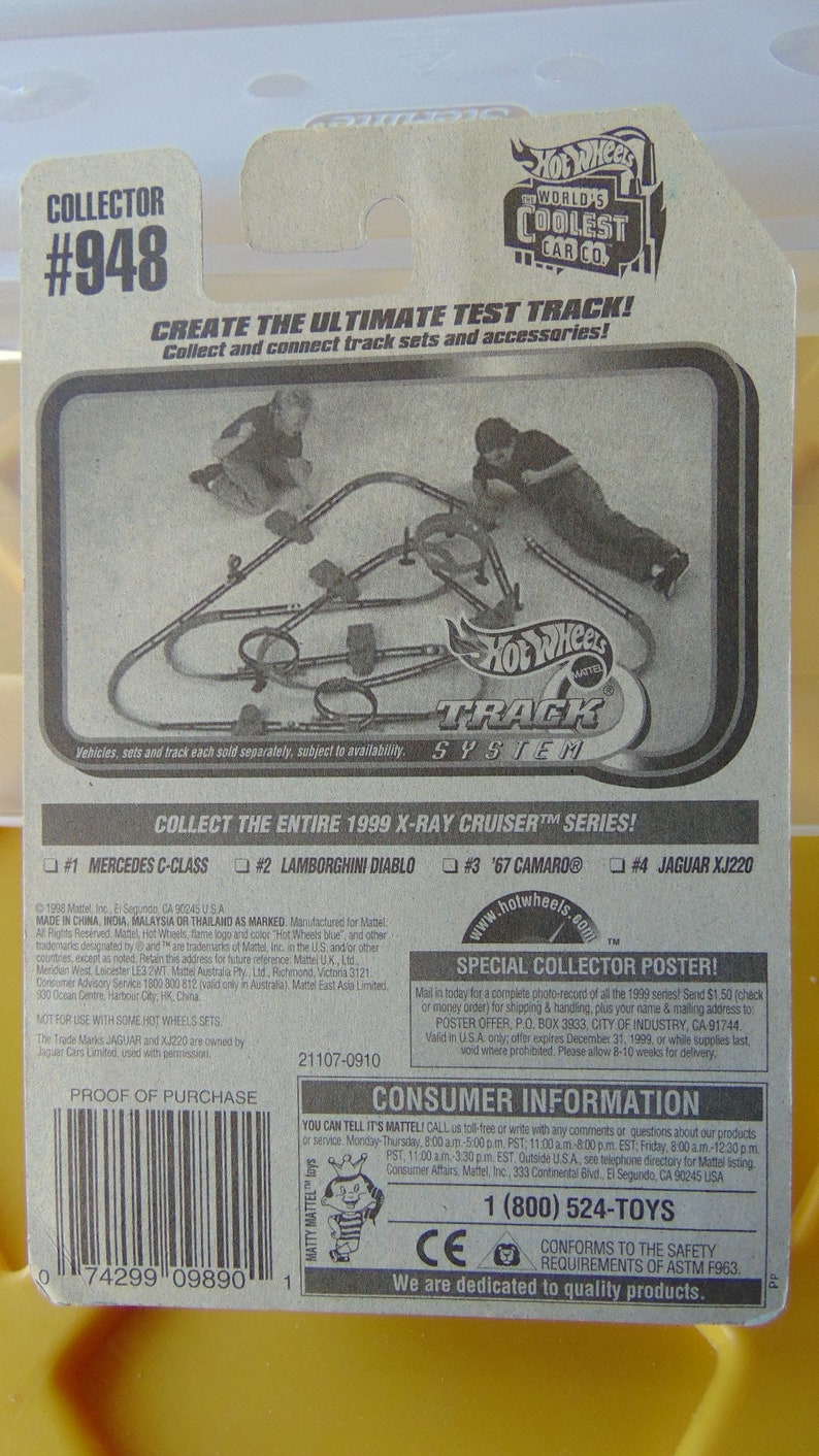 X-Ray Cruiser Series Yellow 1999 Hot Wheels Jaguar XJ220 Collector #948