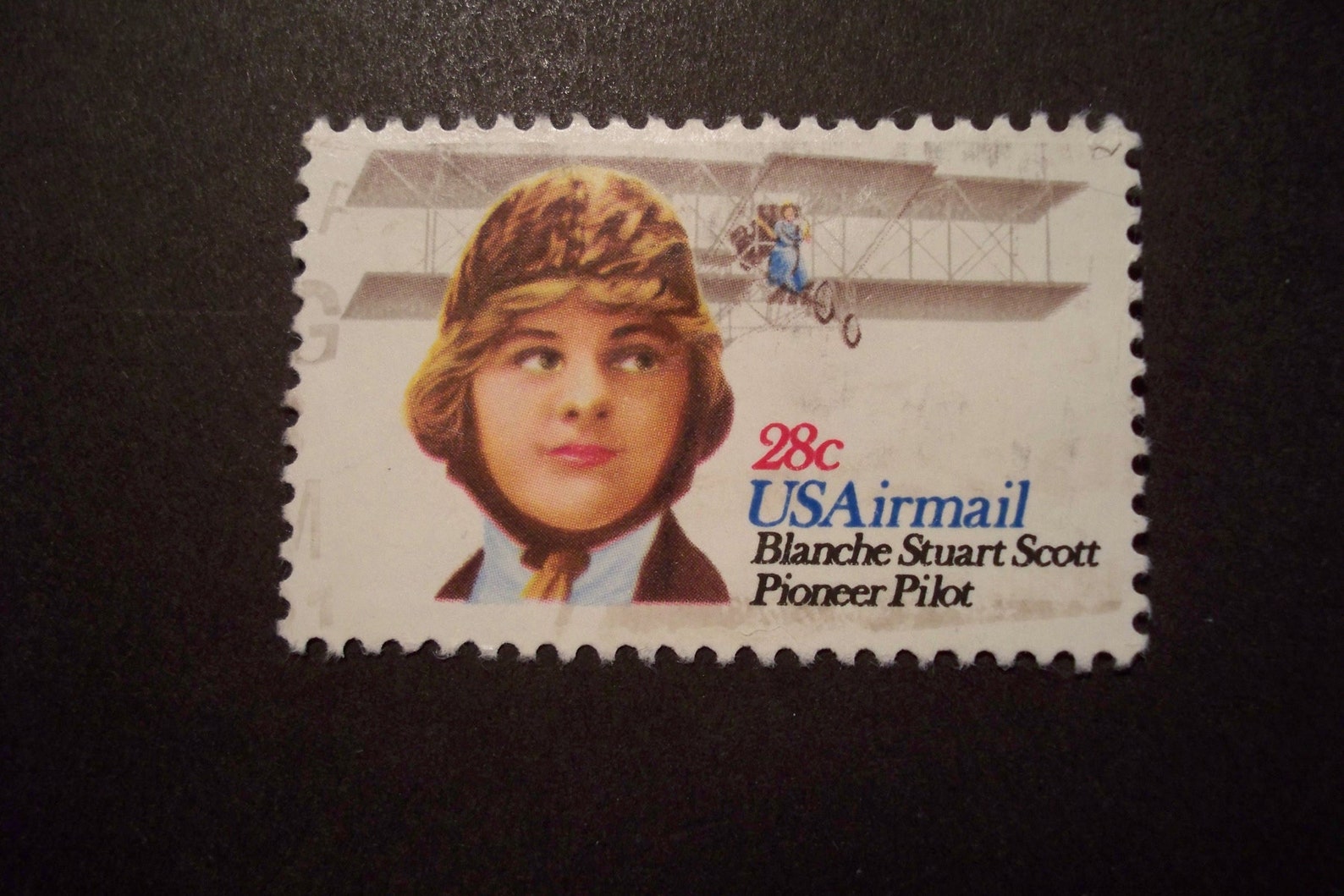 Pioneer Pilot Blanche Stuart Scott 28c U.S. Airmail Stamp Etsy