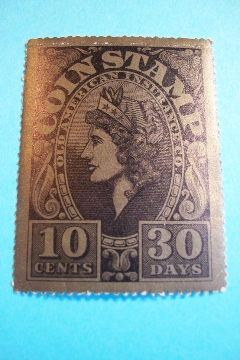 Vintage USA Old American Insurance Co. Coin Stamps Etsy