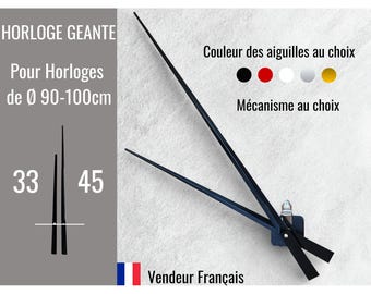 Horloge géante Mécanisme d'horloge grandes aiguilles géantes 33/45cm DIY pendule géante murale couleur des aiguilles au choix