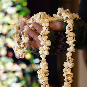 Popcorn Garland for Christmas tree Popcorn Bead Christmas Decorations Hand Made