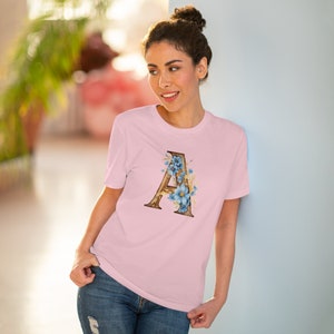 Carta a t camisa presente para ela camiseta presente de aniversário camiseta mulher roupas camiseta presente idéia camisa para a mãe presente camiseta uma carta coleção