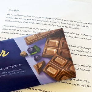 Regalo de Navidad Chocolate de Finlandia 190 g con carta de felices fiestas Regalo para ella Regalo personalizado para niños Regalos