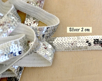 Paillettes rondes "Gris argent sur fond blanc" Sequin  Vanessa Bruno, 2cm ou 3cm