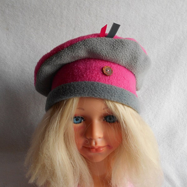 OUTLET - Béret polaire, Chapeau d'hiver bouffant, chapeau polaire fille ou bébé, divers coloris, bonnet polaire bouffant, cadeau rentrée