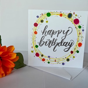 Cartão de felicitações - Aquarela pintada à mão. artista irlandês,