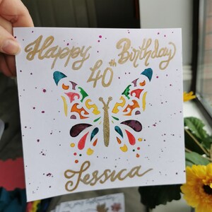 Cartão de felicitações - Aquarela pintada à mão. artista irlandês,