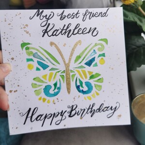 Cartão de felicitações - Aquarela pintada à mão. artista irlandês,