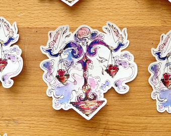 Libra Sticker, matte Vinyl - Horoscope, Zodiac, Star Signs - Birthday gift - Element Air, The Scales
