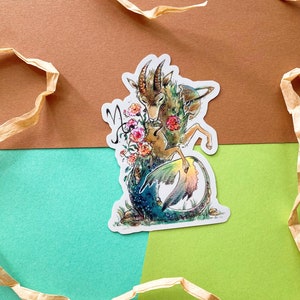 Capricorno Sticker Set, Vinile olografico - Oroscopo, Zodiaco, Segni Stellari - Effetto Arcobaleno - Elemento Terra, Il Seagoat - Scegli il tuo pacchetto