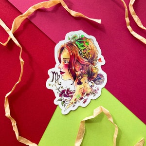 Jungfrau Sticker Set, holografisches Vinyl - Horoskop, Sternzeichen, Sternzeichen - Regenbogeneffekt - Element Erde, Die Maiden - Dreier-Set