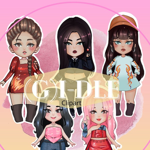 Gidle | (G)i-dle | kpop | clipart | printable | custom | Girls group | soyeon | minnie | miyeon | yuqi | shuhua