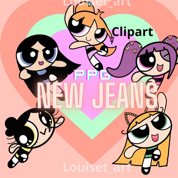 New jeans clipart | kpop | power puff | cute| custom |printable |clipart | girl group | comeback | kawaii