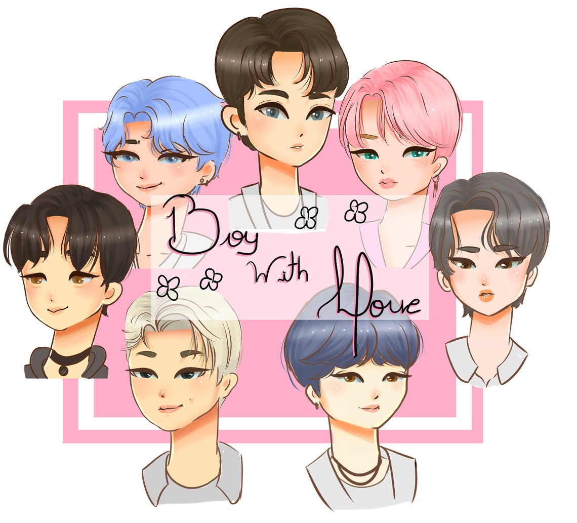 BTS Clip Art Bts Clipart Chibi Clip Art boy With Luv Printable Bangtan