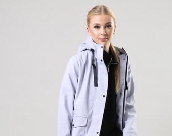 Charcoal Fashion Women Lilac Premium Water Resistant PU Rubber Raincoat.Outdoor&Festival. New, UK 8 10 12 14 16 18 20 22 24 26 more colours