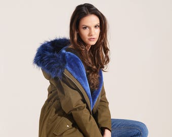 Charcoal Fashion Women's Faux Fur Lined Winter Parka (06WJ19 CARNATION-B)