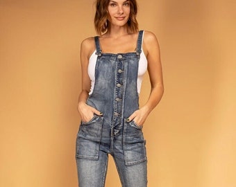 New Women Washed Black Adjustable Shoulder Strap Denim Crop Length Pant Dungaree Jumpsuit ,Holiday,Sightseeing,Daily Life.UK 6 8 10 12 14 16