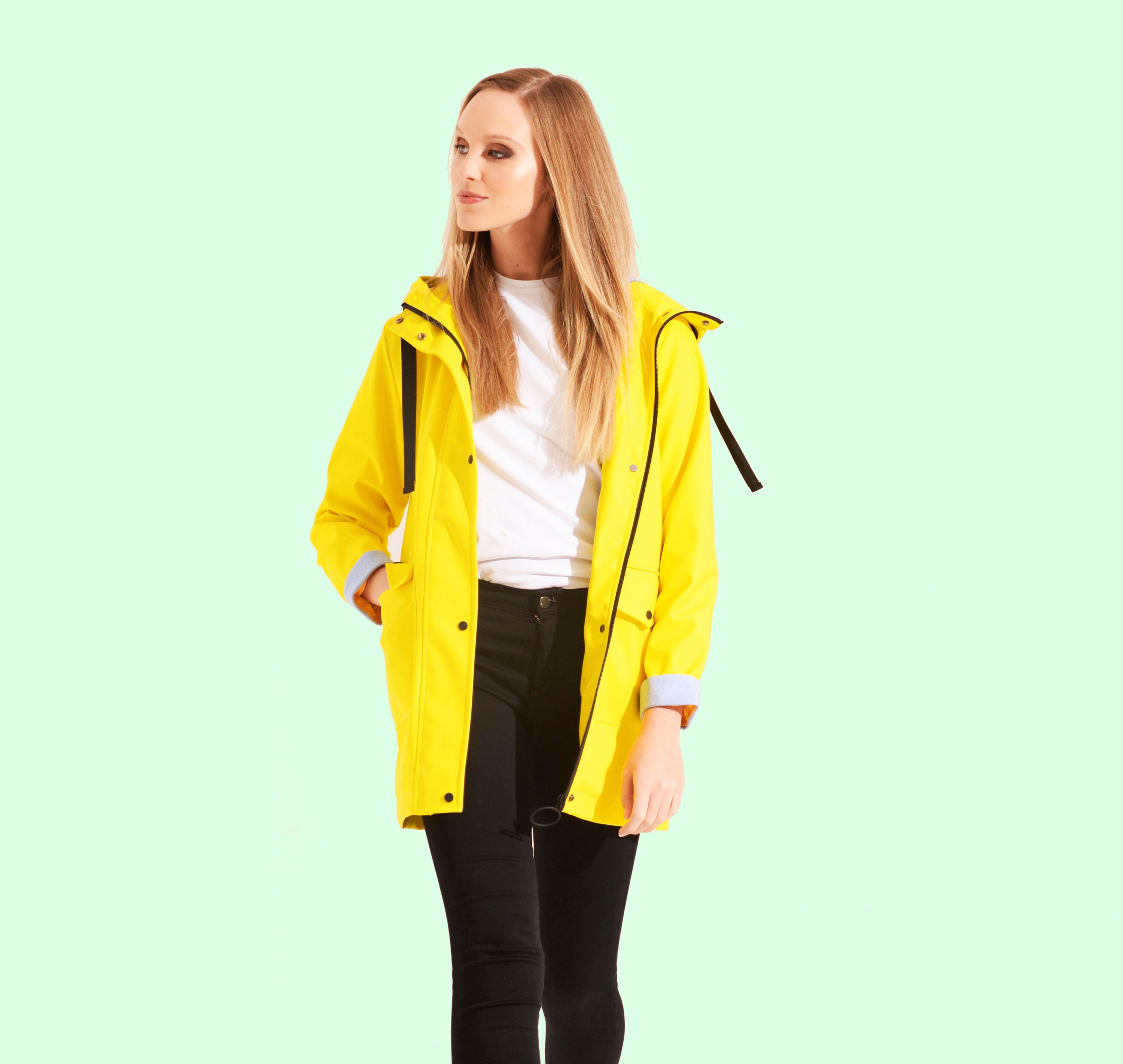 ladies rubber rain jacket