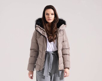 Charcoal Fashion Women's Quilted Hooded Puffer Jacket (02WJ20 ORCHID-S)