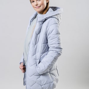 Anthrazit Mode Mädchen Zick-Zack Midi Länge Winter Mantel GJW05-DP Lilac