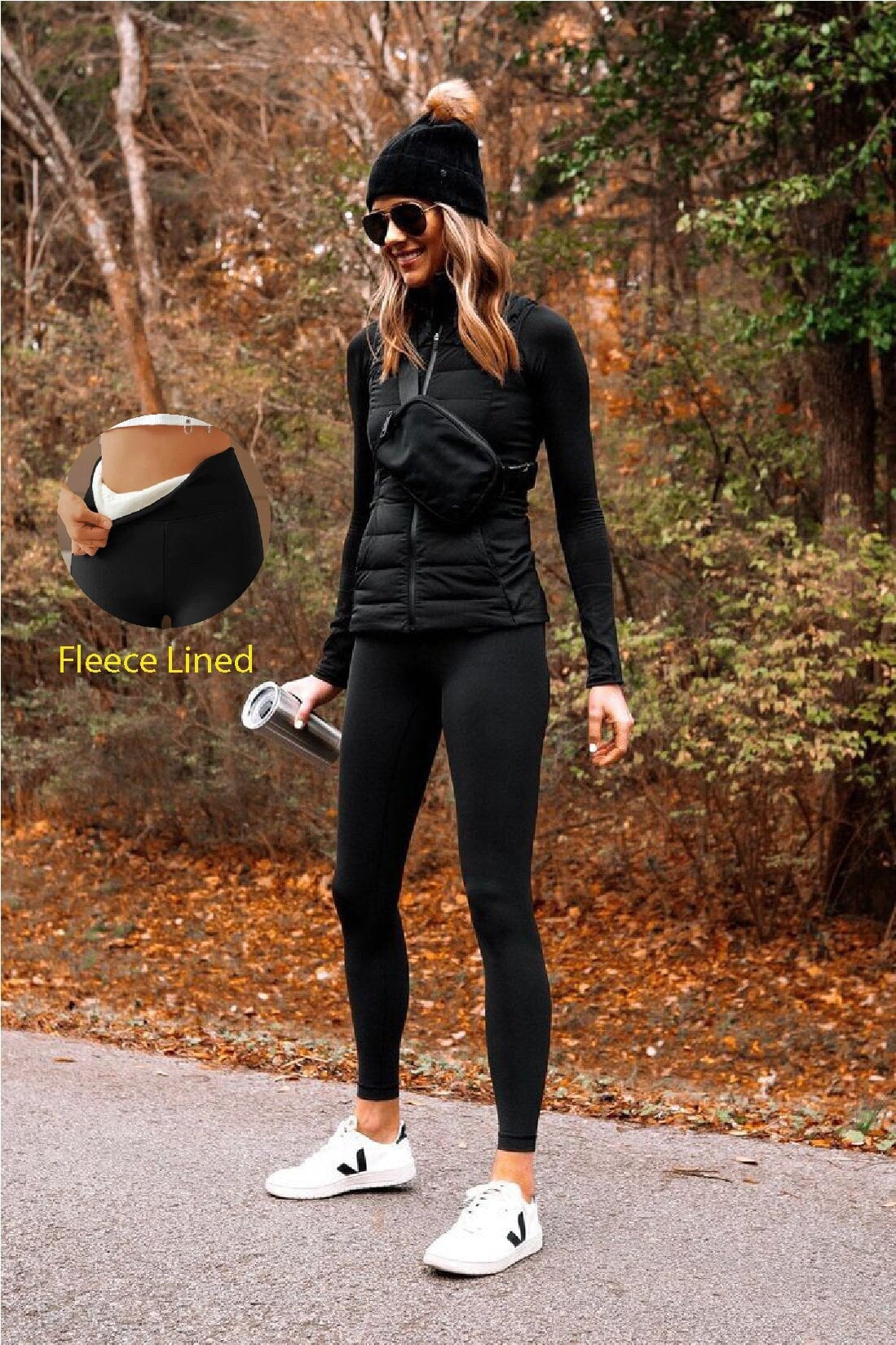 Ladies Thermal Fleece Lined Black Leggings or Tights New Sold