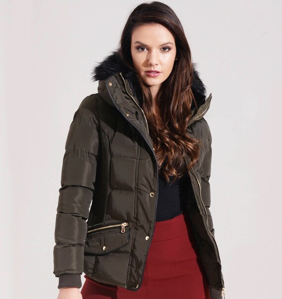 khaki winter jacket womens
