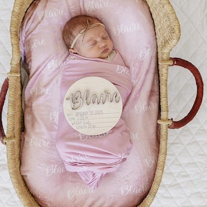 Swaddle Bundle, Baby Name Swaddle, 3D Birth Stat and Name Sign, 3D Birth Announcement Sign, Baby Swaddle Set Options, Newborn Name Swaddle