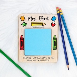 Teacher Sticky Note Holder, Teacher Appreciation Gift, Teacher Gift, Gift from Student, End of Year Teacher Gift, Sticky Note Pad Holder