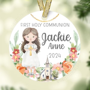 Holy Communion Christmas Ornament, Personalized First Communion Gift, Communion Ornament, Communion Gift, First Holy Communion Baby Gift