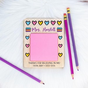 Teacher Sticky Note Holder, Teacher Appreciation Gift, Teacher Gift, Gift from Student, End of Year Teacher Gift, Sticky Note Pad Holder