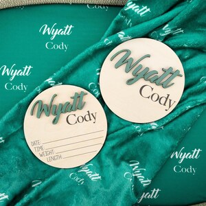 Swaddle Bundle, Baby Name Swaddle, 3D Birth Stat and Name Sign, 3D Birth Announcement Sign, Baby Swaddle Set Options, Newborn Name Swaddle