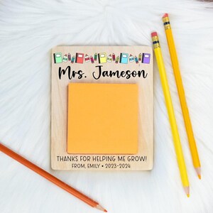 Teacher Sticky Note Holder, Teacher Appreciation Gift, Teacher Gift, Gift from Student, End of Year Teacher Gift, Sticky Note Pad Holder