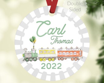 Train Christmas Ornament, Personalized Baby First Christmas Ornament, Train Ornament Baby Gift, Holiday Baby Ornament B24