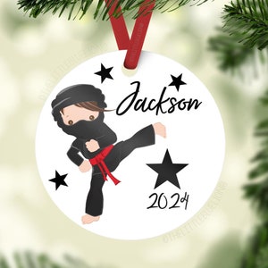 Ninja Ornament, Boy Ninja Warrior, Personalized Ninja Holiday Ornament, Stocking Stuffer Boy Ornament, Holiday Ornament