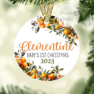 Oranges Baby 1st Christmas Ornament, Personalized Baby First Christmas Ornament, Clementine Ornament, New Baby Gift, Baby Ornament G65