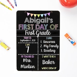 First Day of School Sign, Reusable First Day of School Board, First and Last Day of School Sign, Classic Pastel School Set, Last Day Sign