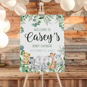 Safari Baby Shower Welcome Sign, Personalized Baby Shower Poster, Safari Baby Shower Poster, Boy Baby Shower Decorations, S1