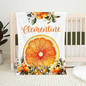 Clementine Baby Blanket, Clementine Baby Blanket, New Baby Gift, Oranges Nursery, Clementine Baby Shower, Clementine Baby Gift G65