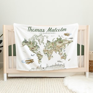 Map Baby Bedding Etsy
