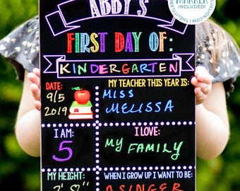 Reusable First and Last Day of School Sign, Liquid Chalk Dry Erase School Board, First Day of School Sign, Back To School Sign