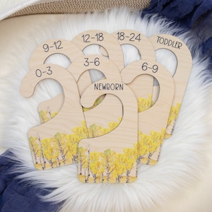 Aspen Trees Clothing Dividers, Forest Trees Baby Clothing Divider, Wood Wardrobe Divider, Nursery Closet Divider, Trees Nursery Theme W41