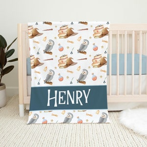 Wizard Blanket, Personalized Wizard Baby Blanket, Newborn Coming Home Blanket, New Baby Gift, Magic Nursery Theme, Wizard Baby Shower B53