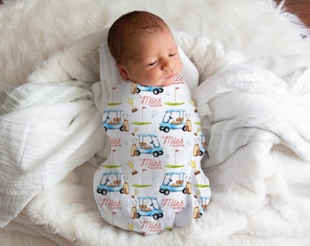 Golf Swaddle Set Golf Baby Blanket Personalized Golf Baby Blanket Golf Nursery Theme Newborn Blanket Golfer Baby Blanket B20 Etsy
