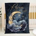 Moon and Stars Baby Blanket. Dreamy clouds, moons, and stars. Cozy fleece toddler blanket. Love You to the Moon Nursery. Starry Night Sky.