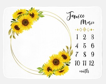 sunflower milestone blanket
