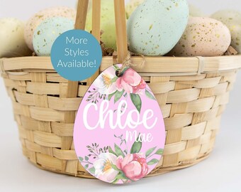 Easter Basket Name Tag, Personalized Name Tag, Wooden Egg Tag, Easter Basket Gift, First Easter Gift, Engraved Easter Tag, Wood Egg Name Tag