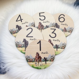Cowboy Milestone Cards, Horse Milestone Cards, Wood Milestone Card, Baby Milestones, Photo Prop, Cowboy Horse Nursery Theme C36