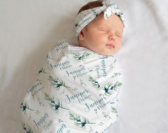 Personalized Baby Blanket, Juniper Baby Blanket, Girl Baby Blanket, Juniper Berry Baby Blanket, Nursery Blanket, Newborn Swaddle Blanket F74