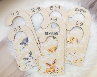 Girl Farm Cow Clothing Dividers, Farm Animals Baby Clothing Divider, Wood Wardrobe Divider, Nursery Closet Divider, Farm Nursery Theme C38