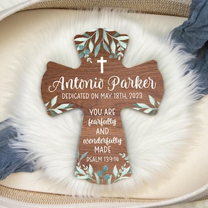 First Communion, Wooden Name Cross, Personalized Cross, Dedication Gift, Baptism Cross, Personalized Baptism Cross, Fearfully Made